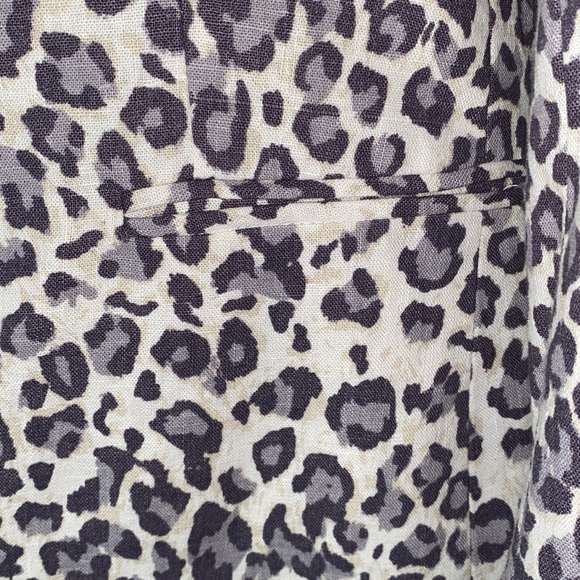 NWOT Rachel Zoe Snow Leopard Linen Blend Blazer - M - Picture 8 of 13
